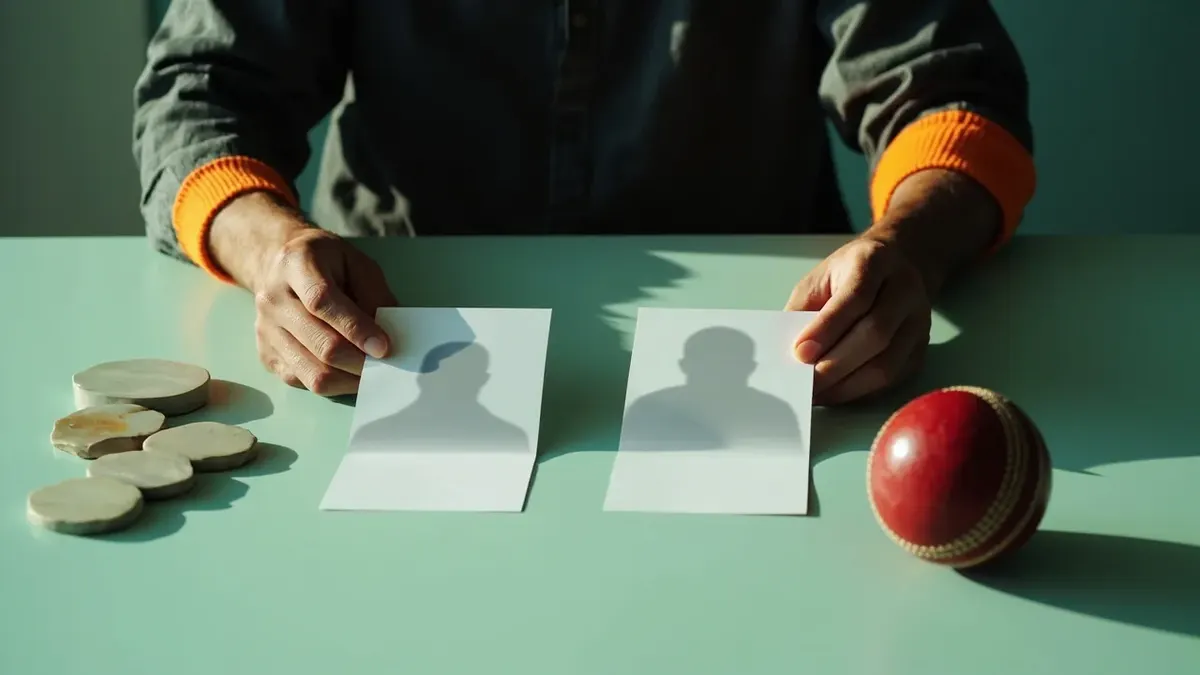 Analyst comparing two captain options with blank portrait cards